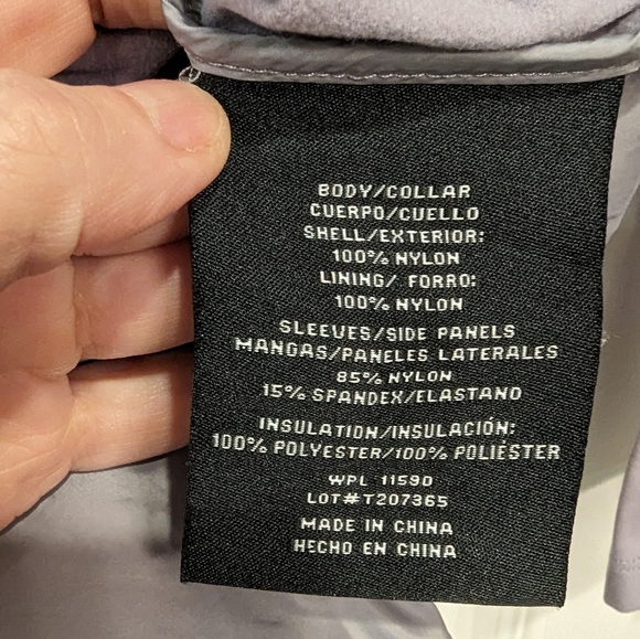 32 Degrees Cool Women's Mixed Media Windbreaker gray Packable jacket coat size L - Picture 5 of 8